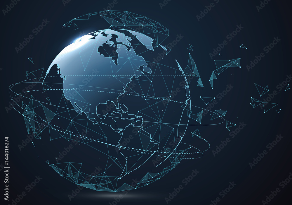 Poster futuristic globalization interface, a sense of science and technology abstract graphics.