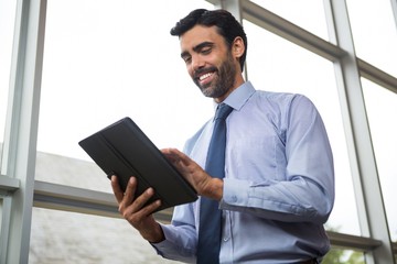 Businessman using digital tablet