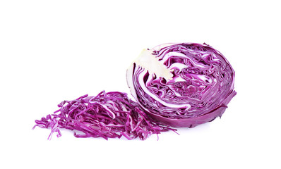 purple cabbage on white background