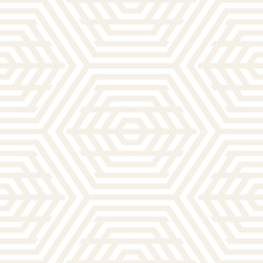 Vector Seamless Pattern. Repeating Lattice Abstract Background. Linear Grid From Striped Hexagonal Elements.