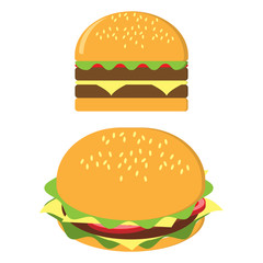 hamburger on white background