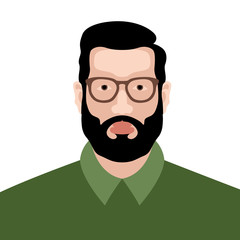 man head vector illustration style Flat front side