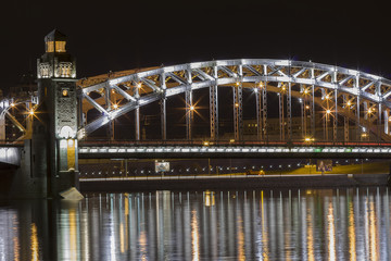 Bolsheokhtinsky bridge night view