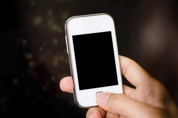 Man using smart phone for business working