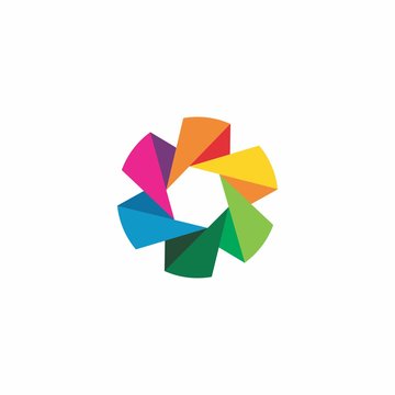 abstract colorful lens for photography icon logo