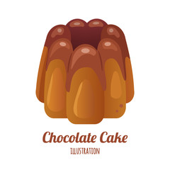 chocolate cake vector illustration