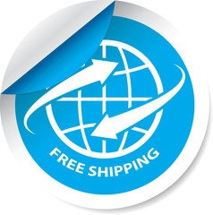 Free shipping blue Label, Sign, stickers and symbol