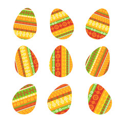 Vector set of Easter eggs. Easter design element.