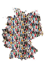 Deutschland Karte Leute Menschen People Gruppe Menschengruppe multikulturell