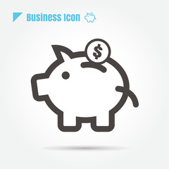Icon pig coin saving single icon graphic designs vector on white background