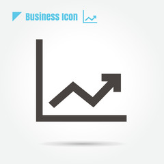 rising chart bar graph icon vector on white background