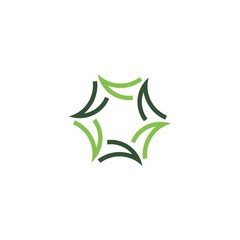  abstract green hexagon letter v icon logo