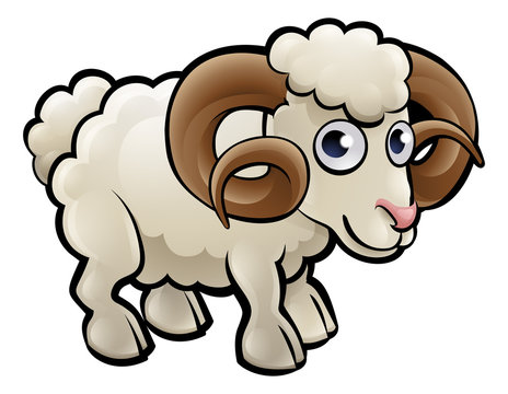 Ram Farm Animals Cartoon Character