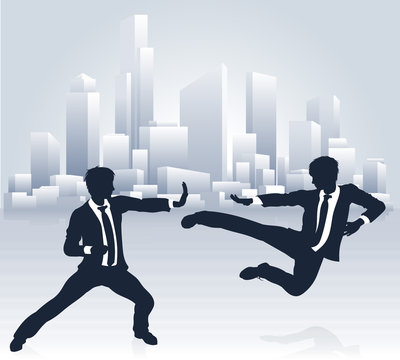 Business People Kung Fu Fighting