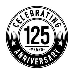 Fototapeta premium 125 years anniversary logo template. Vector and illustration. 
