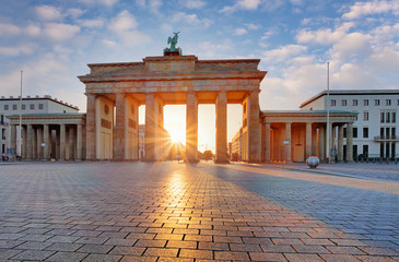 Berlin - Brandenburg Gate at sunrise, Germany - obrazy, fototapety, plakaty