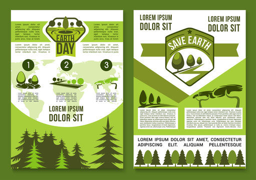Vector brochures or posters for Earth Day