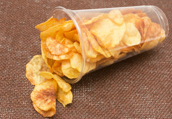 Potato chips in a glass
