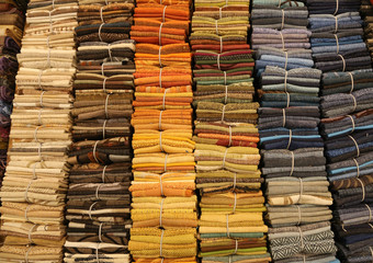 fine cotton fabrics for sale in a haberdashery shop