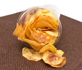 Potato chips in a glass