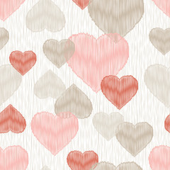 Seamless vector background with decorative hearts. Valentine's day.