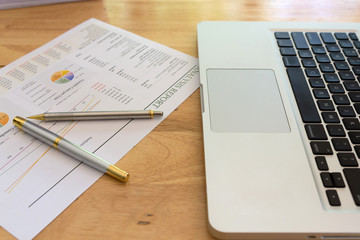 Image of business documents on workplace