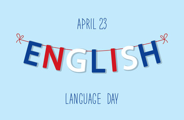 Cute bunting flags for English Language Day