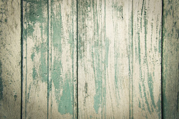 Fototapeta na wymiar Old wood planks texture background with grungy blue painted.