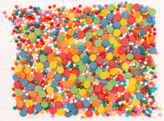 Background, texture of sweet multi-colored sweets