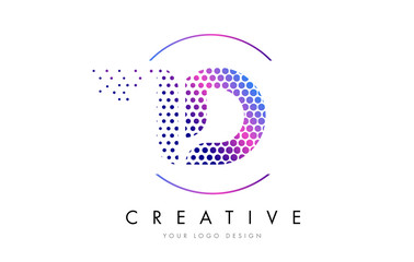 ID I D Pink Magenta Dotted Bubble Letter Logo Design Vector