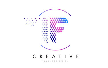 IF I F Pink Magenta Dotted Bubble Letter Logo Design Vector