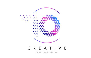 IO I O Pink Magenta Dotted Bubble Letter Logo Design Vector