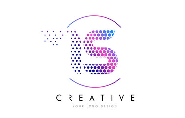 IS I S Pink Magenta Dotted Bubble Letter Logo Design Vector