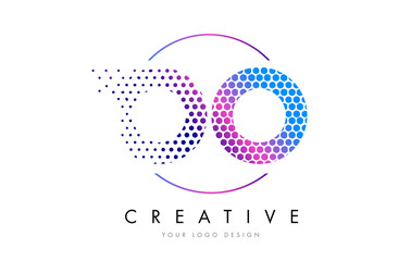 Naklejka premium OO O Pink Magenta Dotted Bubble Letter Logo Design Vector