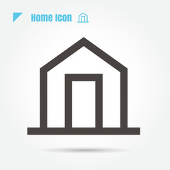 icon house thin line vector illustration sign symbol thin line modern minimalistic flat design vector on white background