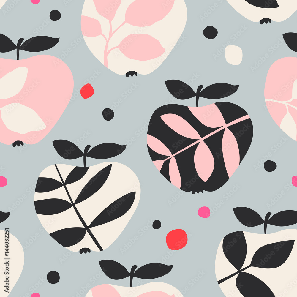 Aufkleber seamless pattern with apples