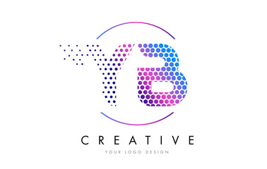 YB Y B Pink Magenta Dotted Bubble Letter Logo Design Vector