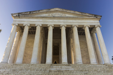 Classically styled portico of the historic Thomas Jefferson Memorial, West Potomac Park, National Mall & Memorial Parks, Washington DC