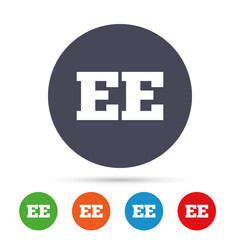 Estonian language sign icon. EE translation.
