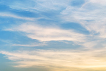 Closeup beautiful sky with cloud in the evening textured background