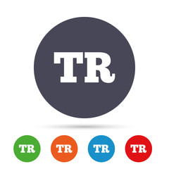 Turkish language sign icon. TR translation.