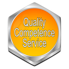 Quality Competence Service Button - 3D illustration