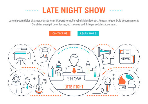 Website Banner and Landing Page Late Night Show