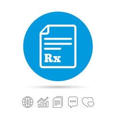 Medical prescription Rx sign icon. Pharmacy.