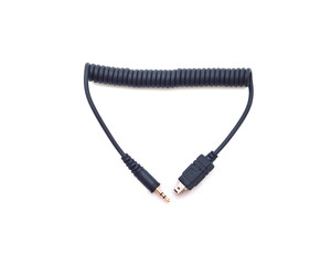 Flash synchronization cable isolated on white