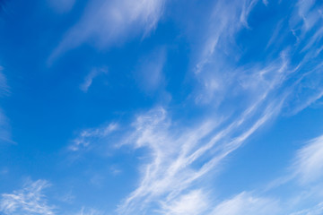 clouds in the blue sky as background