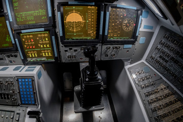 spaceship control panel mission to moon and mars