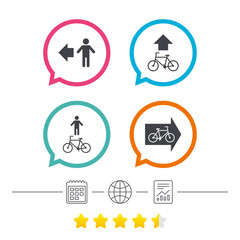 Pedestrian road icon. Bicycle path trail sign.