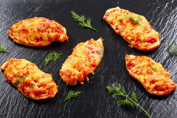 grilled Chicken breast coated with melted cheese
