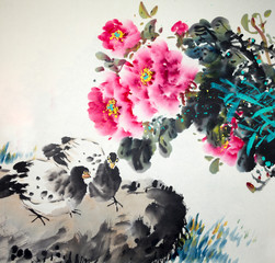 Chinese traditional painting of birds - 144036867